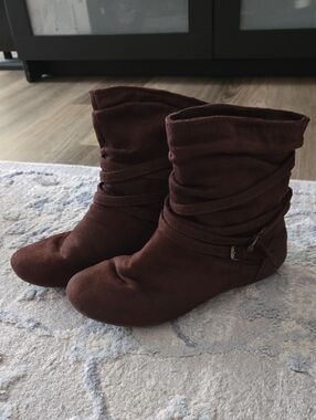 SO Brown Ankle Booties with Strap Details